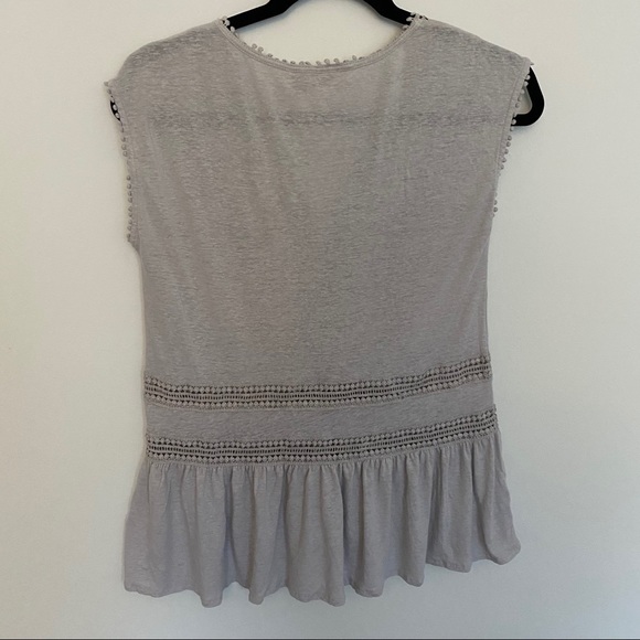 LOFT gray peplum dot lace top - Picture 2 of 6